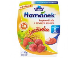 Hamánek манная каша с малиной и клубникой 2 х 130 г